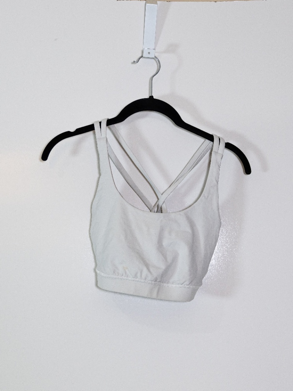 Lululemon Women's Energy Strappy Athletic Work Out Sports Bra Solid White 8